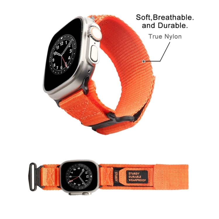 Nylon Two Section Watch Band For Apple Watch 9 41mm(Orange) - Watch Bands by PMC TechLife | Online Shopping South Africa | PMC TechLife