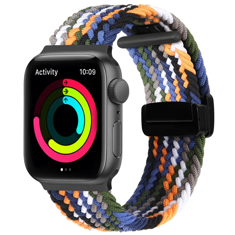 Magnetic Fold Clasp Woven Watch Band For Apple Watch 8 45mm(Denim Color) - Watch Bands by PMC TechLife | Online Shopping South Africa | PMC TechLife