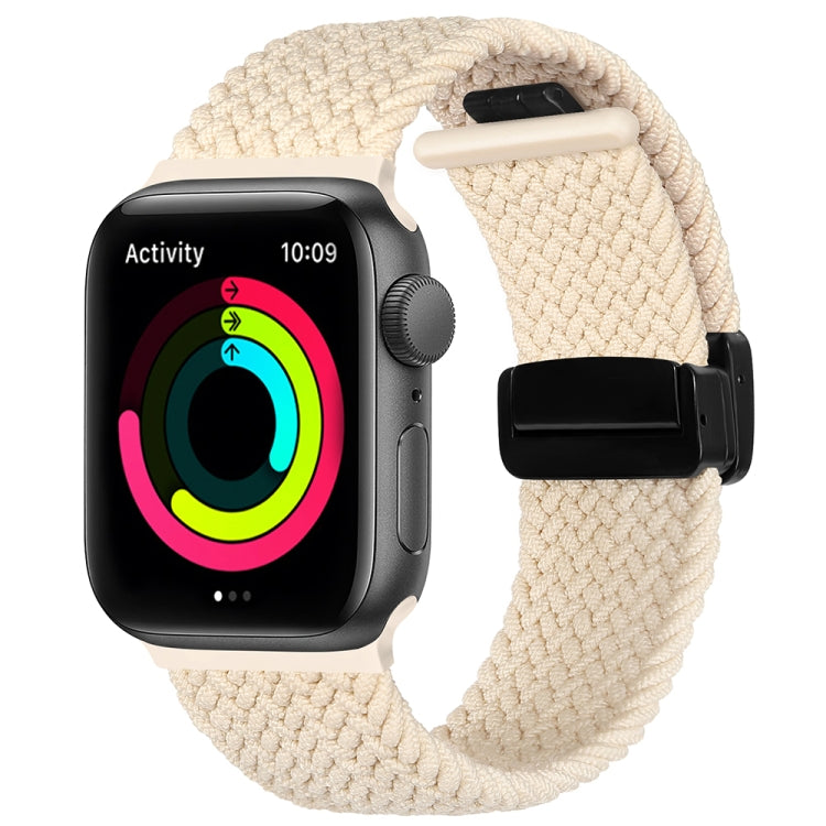Magnetic Fold Clasp Woven Watch Band For Apple Watch 4 44mm(Starlight Color) - Watch Bands by PMC TechLife | Online Shopping South Africa | PMC TechLife