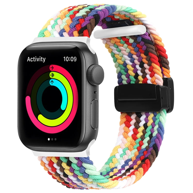Magnetic Fold Clasp Woven Watch Band For Apple Watch 38mm(Rainbow Color) - Watch Bands by PMC TechLife | Online Shopping South Africa | PMC TechLife