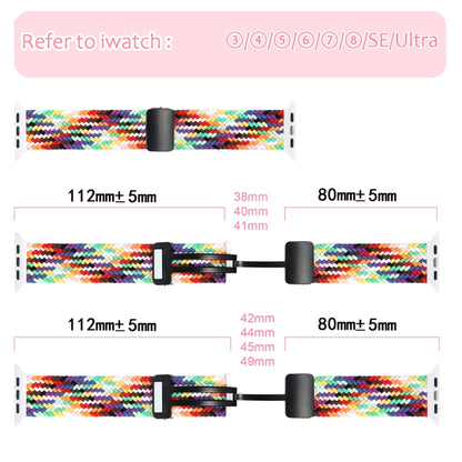 Magnetic Fold Clasp Woven Watch Band For Apple Watch 4 40mm(Rainbow Color) - Watch Bands by PMC Jewellery | Online Shopping South Africa | PMC Jewellery