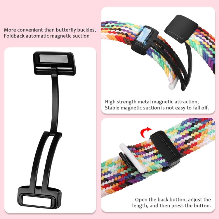 Magnetic Fold Clasp Woven Watch Band For Apple Watch 8 45mm(Blue) - Watch Bands by PMC TechLife | Online Shopping South Africa | PMC TechLife