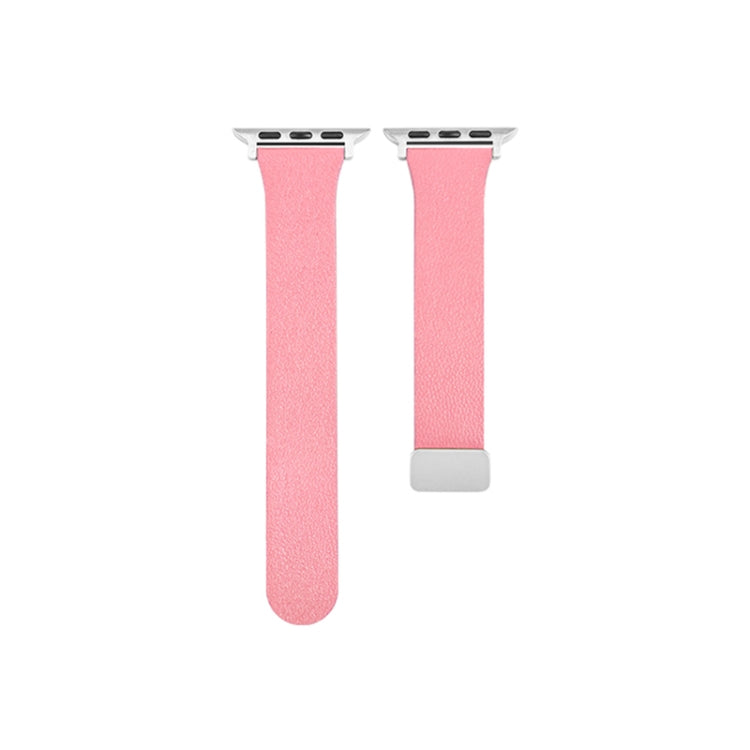 Sheepskin Texture Magnetic Folding Buckle Watch Band For Apple Watch 5 44mm(Pink) - Watch Bands by PMC Jewellery | Online Shopping South Africa | PMC Jewellery