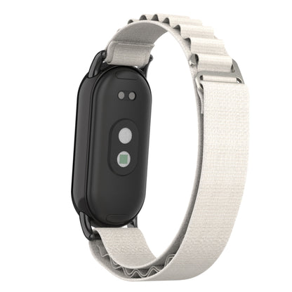 For Xiaomi Mi Band 8 Metal Plug Loop Nylon Watch Band(Black+Starlight) - Watch Bands by PMC Jewellery | Online Shopping South Africa | PMC Jewellery