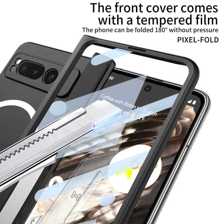 For Google Pixel Fold GKK Integrated Magsafe Fold Hinge Full Coverage Phone Case with Holder(White) - Google Cases by GKK | Online Shopping South Africa | PMC Jewellery