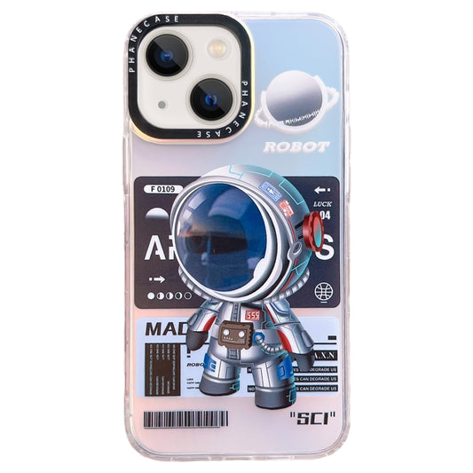 For iPhone 14 Plus Mechanical Astronaut Pattern TPU Phone Case(Blue) - iPhone 14 Plus Cases by PMC Jewellery | Online Shopping South Africa | PMC Jewellery