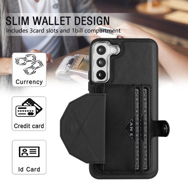 For Samsung Galaxy S22+ 5G Shockproof Leather Phone Case with Card Holder(Black) - free shipping - PMC TechLife - Order now!