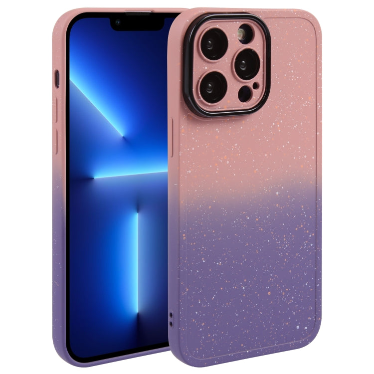 For iPhone 13 Pro Max Gradient Starry Silicone Phone Case with Lens Film(Pink Purple) - iPhone 13 Pro Max Cases by PMC Jewellery | Online Shopping South Africa | PMC Jewellery