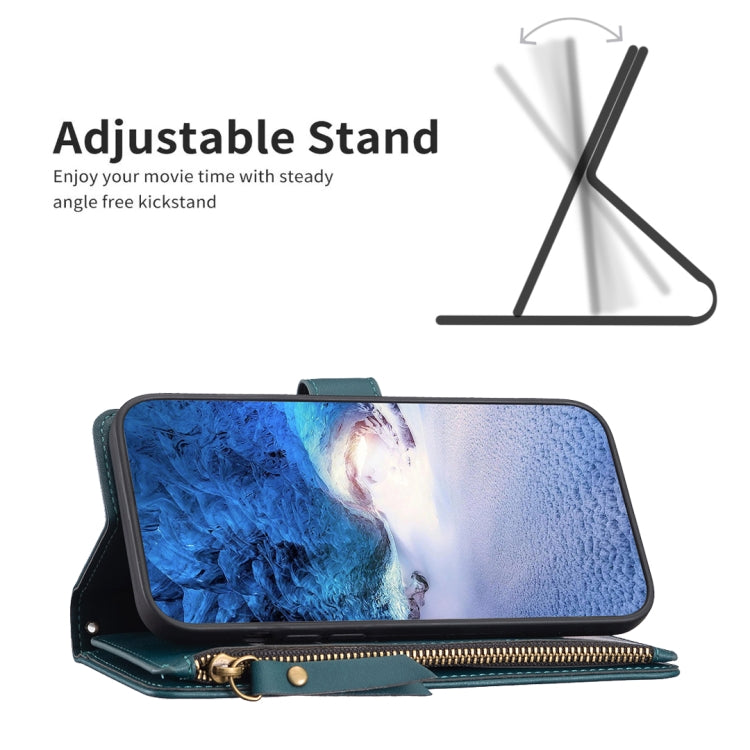 For Xiaomi 13 Lite 9 Card Slots Zipper Wallet Leather Flip Phone Case(Green) - free shipping - PMC TechLife - Order now!