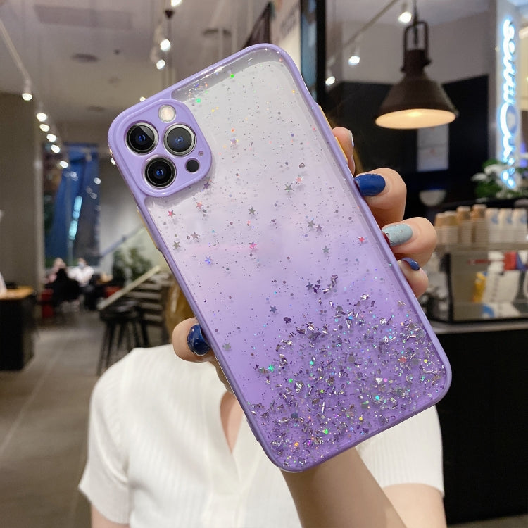 For iPhone 13 Pro Starry Gradient Glitter Powder TPU Phone Case(Purple) - iPhone 13 Pro Cases by PMC Jewellery | Online Shopping South Africa | PMC Jewellery