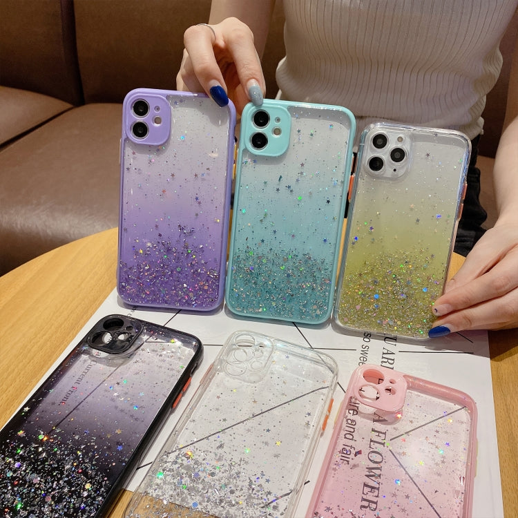 For iPhone 14 Pro Starry Gradient Glitter Powder TPU Phone Case(Transparent) - iPhone 14 Pro Cases by PMC Jewellery | Online Shopping South Africa | PMC Jewellery