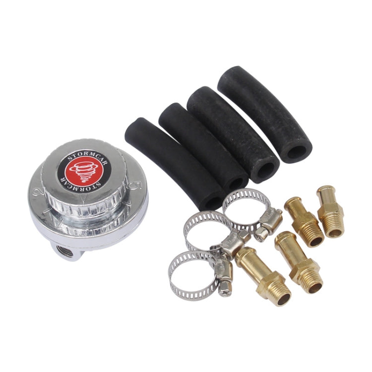 Car 8mm & 10mm Manual Adjustable 1-5psi Fuel Pressure Regulator Valve(Silver) - Engine Fittings by PMC TechLife | Online Shopping South Africa | PMC TechLife