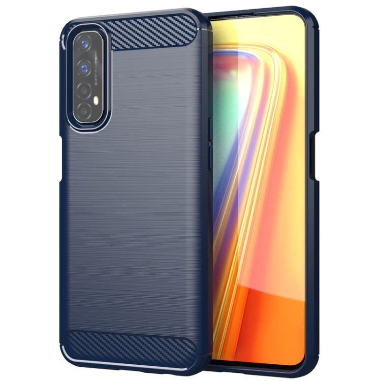 For Realme 7 Brushed Texture Carbon Fiber TPU Phone Case(Blue) - free shipping - PMC TechLife - Order now!