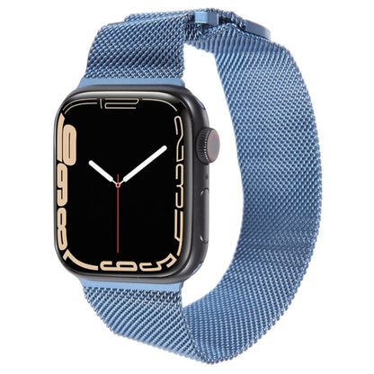 For Apple Watch 8 41mm Milanese Metal Magnetic Watch Band(Blue) - Watch Bands by PMC Jewellery | Online Shopping South Africa | PMC Jewellery