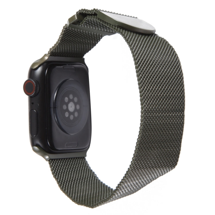 For Apple Watch 8 45mm Milanese Metal Magnetic Watch Band(Army Green) - Watch Bands by PMC Jewellery | Online Shopping South Africa | PMC Jewellery