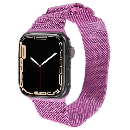 For Apple Watch 7 45mm Milanese Metal Magnetic Watch Band(Purple) - Watch Bands by PMC Jewellery | Online Shopping South Africa | PMC Jewellery