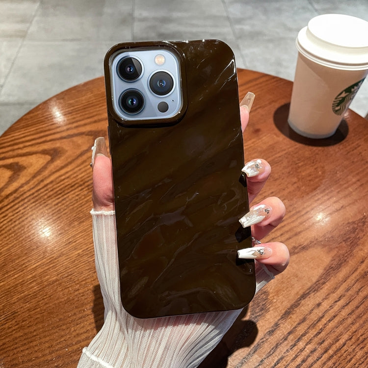 For iPhone 13 Pro Max Solid Color Wave Texture TPU Phone Case(Chocolate) - iPhone 13 Pro Max Cases by PMC TechLife | Online Shopping South Africa | PMC TechLife