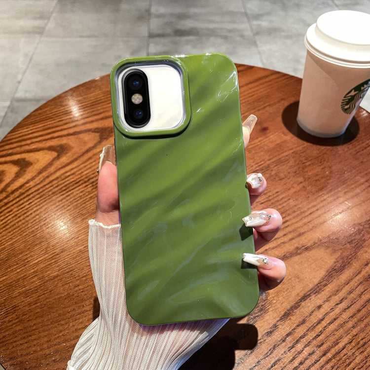 For iPhone X / XS Solid Color Wave Texture TPU Phone Case(Green) - More iPhone Cases by PMC Jewellery | Online Shopping South Africa | PMC Jewellery