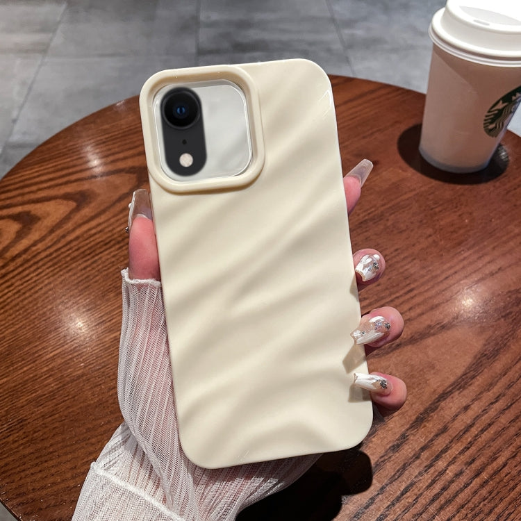 For iPhone XR Solid Color Wave Texture TPU Phone Case(Beige) - More iPhone Cases by PMC Jewellery | Online Shopping South Africa | PMC Jewellery