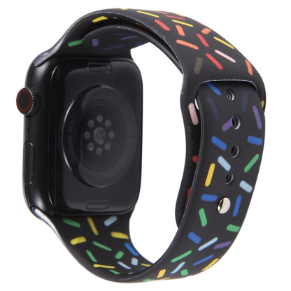 Rainbow Raindrops Silicone Watch Band For Apple Watch 8 41mm(Black) - Watch Bands by PMC Jewellery | Online Shopping South Africa | PMC Jewellery