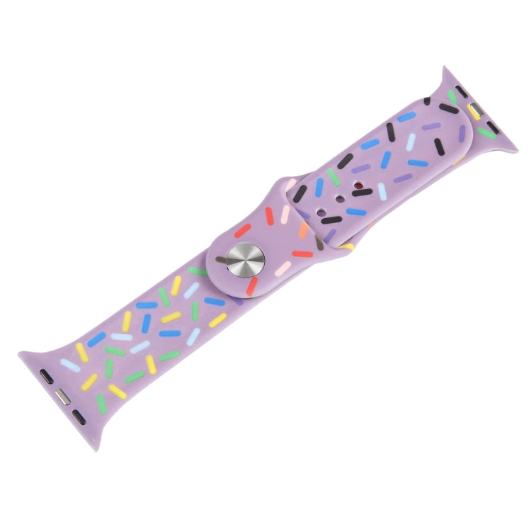 Rainbow Raindrops Silicone Watch Band For Apple Watch 8 45mm(Light Purple) - Watch Bands by PMC TechLife | Online Shopping South Africa | PMC TechLife