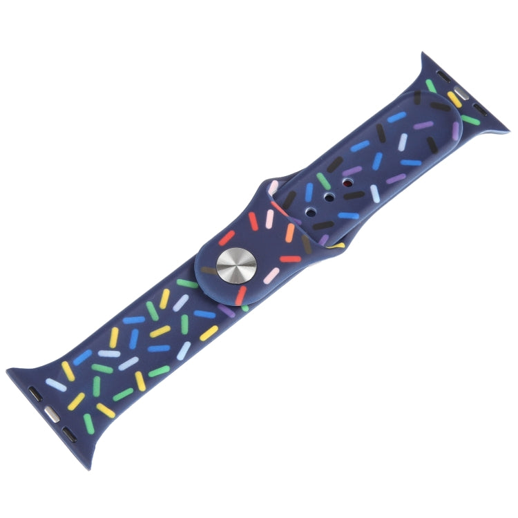Rainbow Raindrops Silicone Watch Band For Apple Watch 8 45mm(Midnight) - Watch Bands by PMC TechLife | Online Shopping South Africa | PMC TechLife