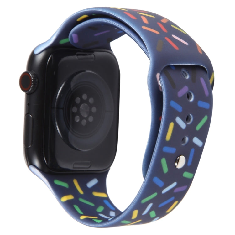 Rainbow Raindrops Silicone Watch Band For Apple Watch 8 45mm(Midnight) - Watch Bands by PMC TechLife | Online Shopping South Africa | PMC TechLife