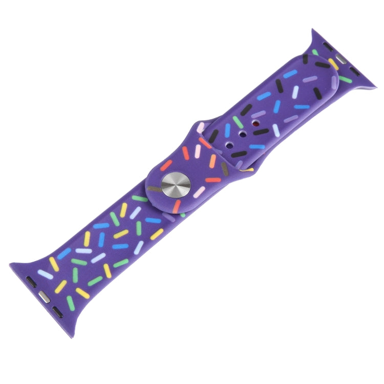 Rainbow Raindrops Silicone Watch Band For Apple Watch 7 41mm(Dark Purple) - Watch Bands by PMC TechLife | Online Shopping South Africa | PMC TechLife