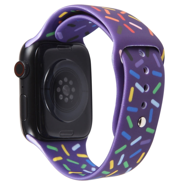 Rainbow Raindrops Silicone Watch Band For Apple Watch SE 2022 44mm(Dark Purple) - Watch Bands by PMC Jewellery | Online Shopping South Africa | PMC Jewellery