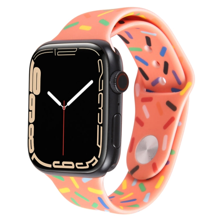 Rainbow Raindrops Silicone Watch Band For Apple Watch SE 44mm(Orange) - Watch Bands by PMC TechLife | Online Shopping South Africa | PMC TechLife