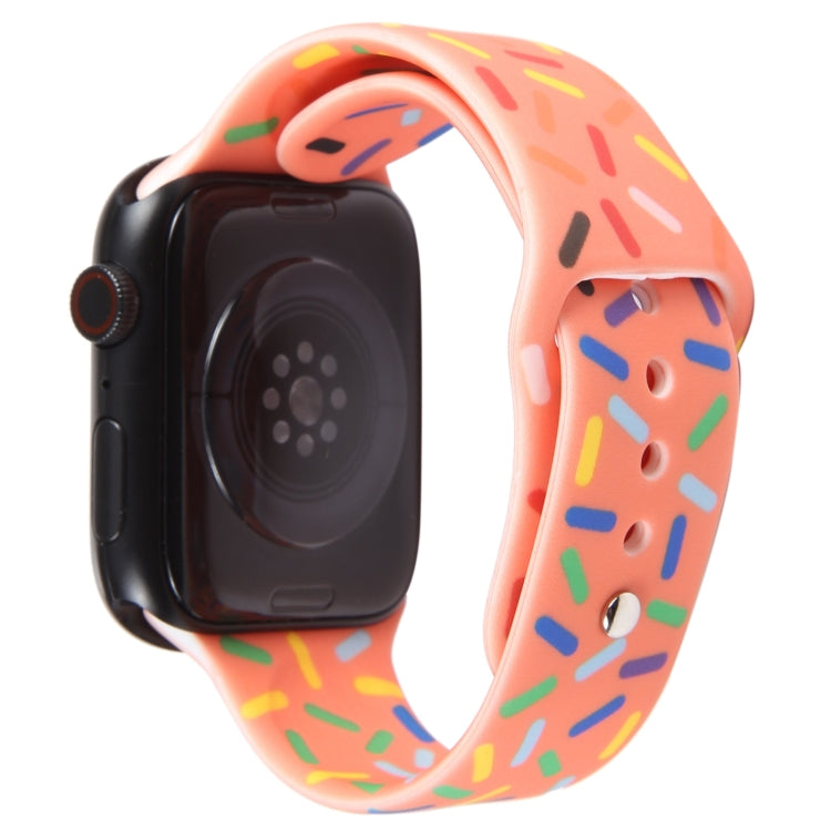 Rainbow Raindrops Silicone Watch Band For Apple Watch SE 44mm(Orange) - Watch Bands by PMC Jewellery | Online Shopping South Africa | PMC Jewellery