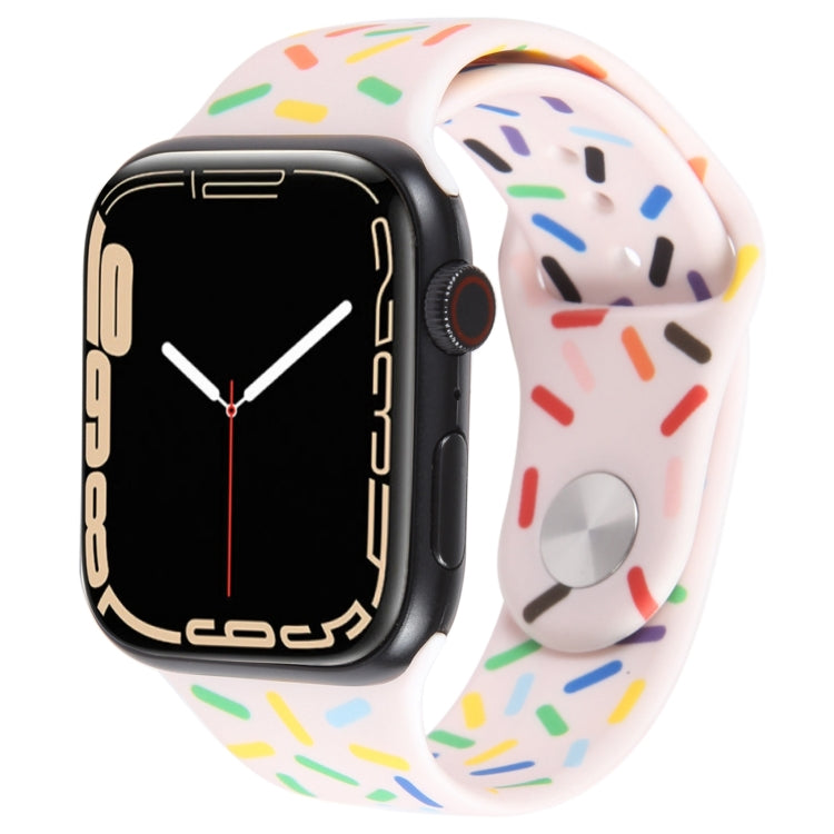 Rainbow Raindrops Silicone Watch Band For Apple Watch 5 40mm(Pink) - Watch Bands by PMC TechLife | Online Shopping South Africa | PMC TechLife