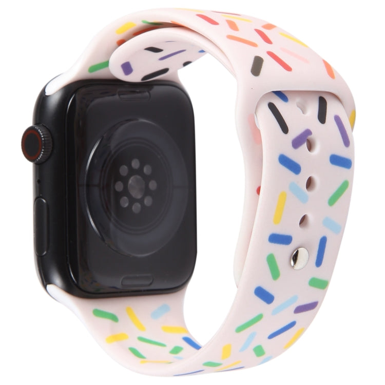 Rainbow Raindrops Silicone Watch Band For Apple Watch 2 42mm(Pink) - Watch Bands by PMC TechLife | Online Shopping South Africa | PMC TechLife