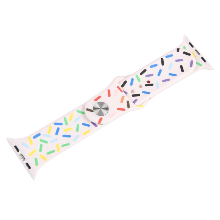 Rainbow Raindrops Silicone Watch Band For Apple Watch 38mm(Pink) - Watch Bands by PMC TechLife | Online Shopping South Africa | PMC TechLife