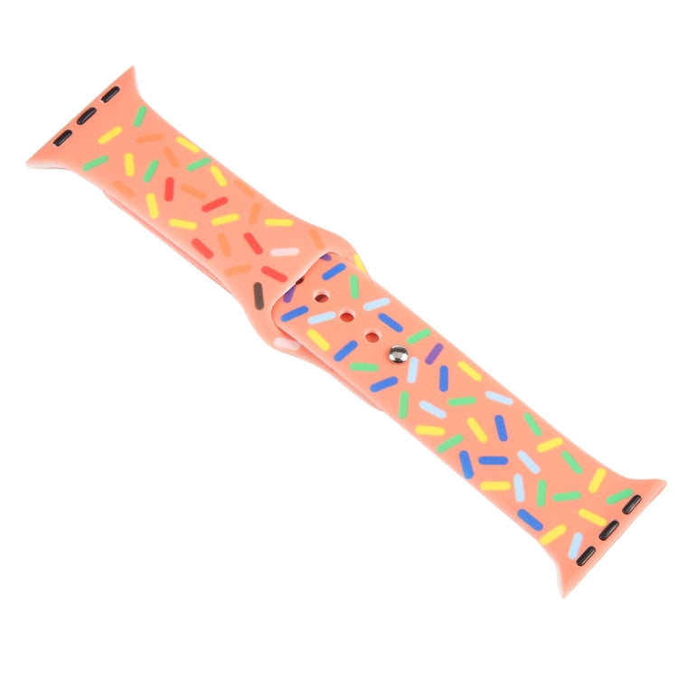 Rainbow Raindrops Silicone Watch Band For Apple Watch 38mm(Orange) - Watch Bands by PMC TechLife | Online Shopping South Africa | PMC TechLife