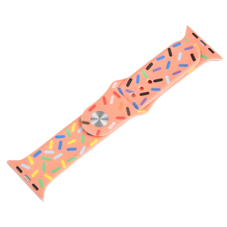 Rainbow Raindrops Silicone Watch Band For Apple Watch 38mm(Orange) - Watch Bands by PMC TechLife | Online Shopping South Africa | PMC TechLife