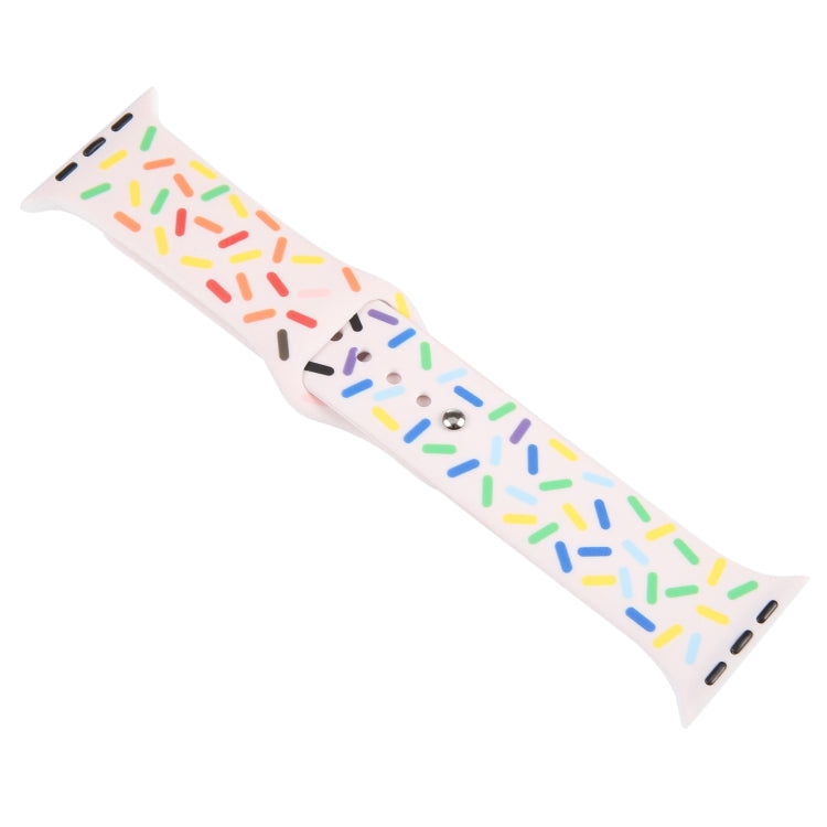 Rainbow Raindrops Silicone Watch Band For Apple Watch 42mm(Pink) - Watch Bands by PMC TechLife | Online Shopping South Africa | PMC TechLife