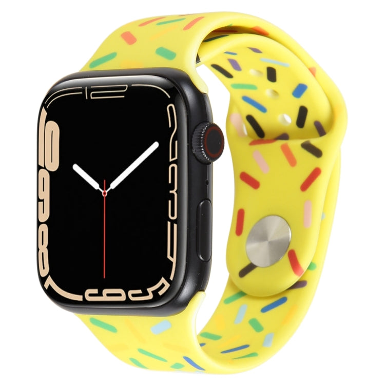 Rainbow Raindrops Silicone Watch Band For Apple Watch 42mm(Yellow) - Watch Bands by PMC TechLife | Online Shopping South Africa | PMC TechLife