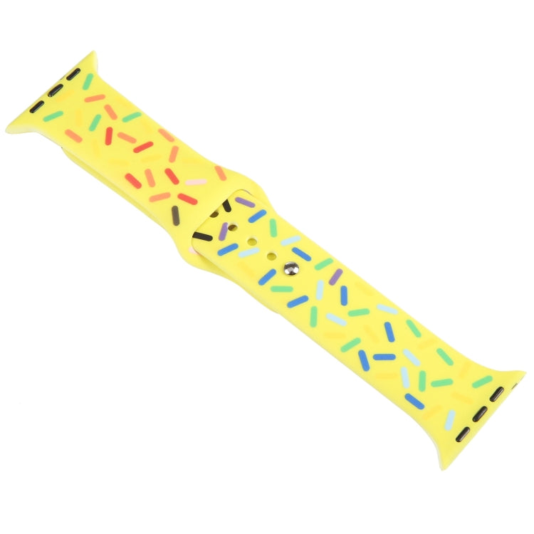 Rainbow Raindrops Silicone Watch Band For Apple Watch 42mm(Yellow) - Watch Bands by PMC TechLife | Online Shopping South Africa | PMC TechLife