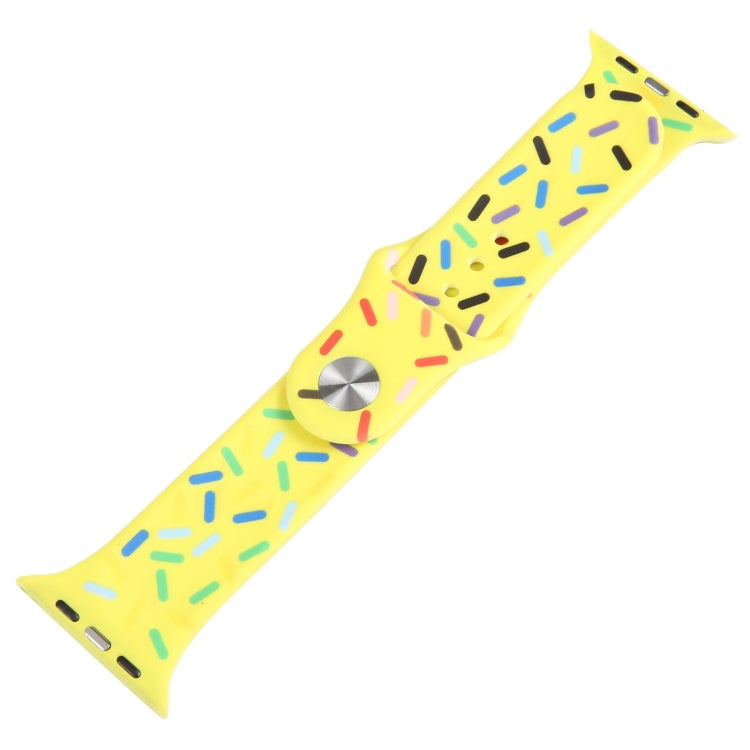 Rainbow Raindrops Silicone Watch Band For Apple Watch 42mm(Yellow) - Watch Bands by PMC TechLife | Online Shopping South Africa | PMC TechLife