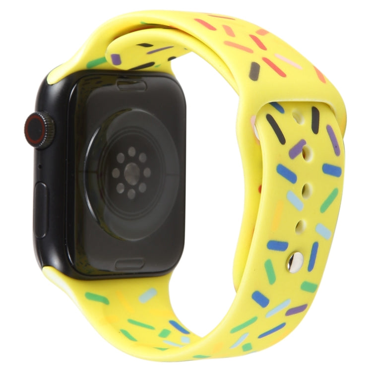 Rainbow Raindrops Silicone Watch Band For Apple Watch 42mm(Yellow) - Watch Bands by PMC TechLife | Online Shopping South Africa | PMC TechLife