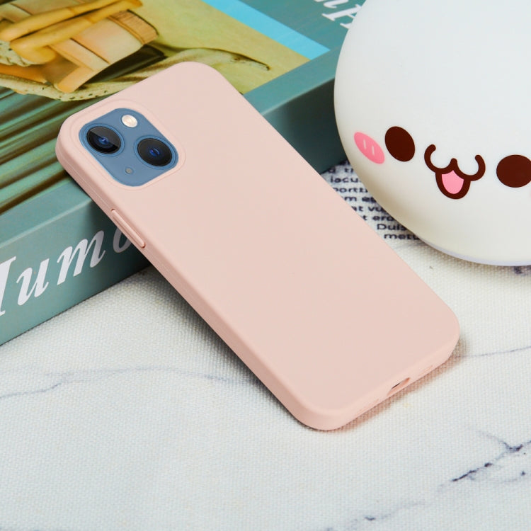 For iPhone 15 Plus Solid Color Silicone Phone Case(Sand Pink) - iPhone 15 Plus Cases by PMC TechLife | Online Shopping South Africa | PMC TechLife