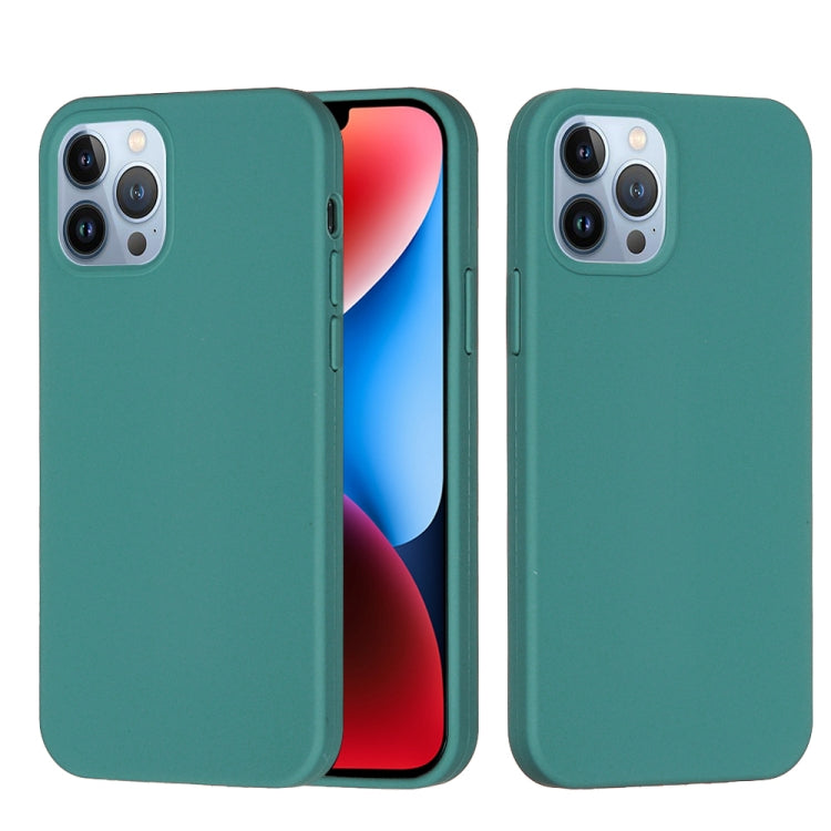 For iPhone 15 Pro Solid Color Silicone Phone Case(Pine Needle Green) - iPhone 15 Pro Cases by PMC TechLife | Online Shopping South Africa | PMC TechLife