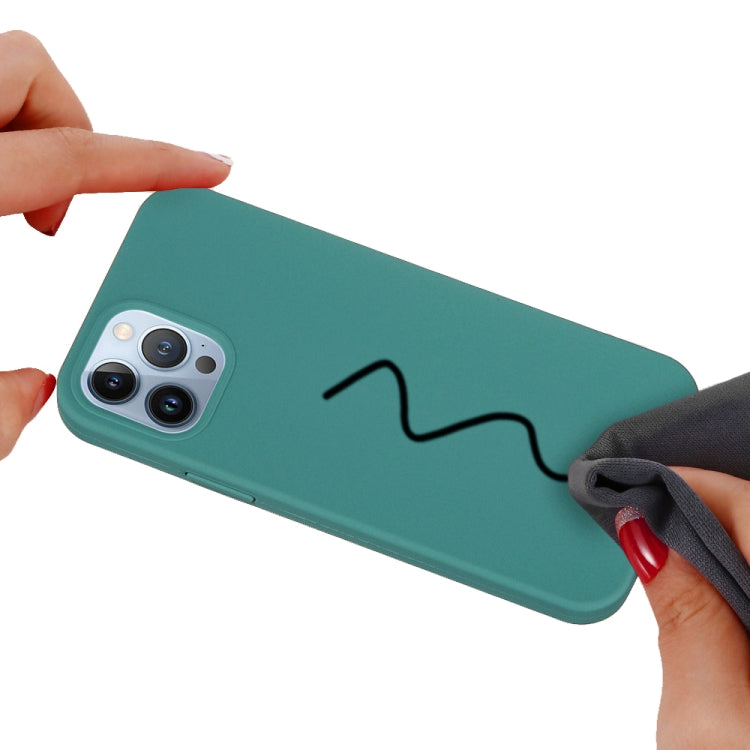 For iPhone 15 Pro Max Solid Color Silicone Phone Case(Pine Needle Green) - iPhone 15 Pro Max Cases by PMC TechLife | Online Shopping South Africa | PMC TechLife