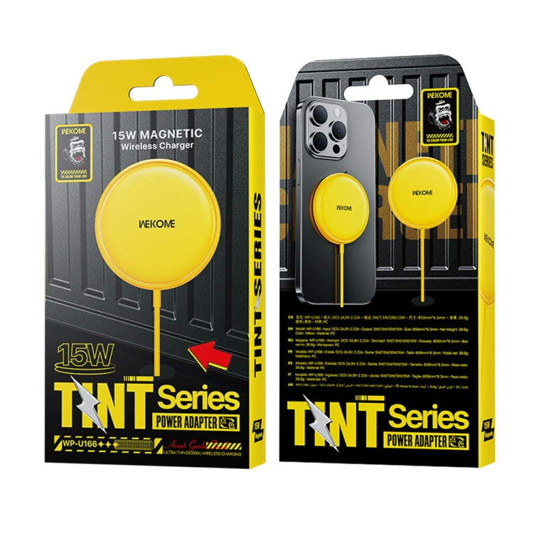 WK WP-U166 15W Magnetic Wireless Charger(Yellow) - Wireless Charger by WK | Online Shopping South Africa | PMC TechLife | Buy Now Pay Later Mobicred