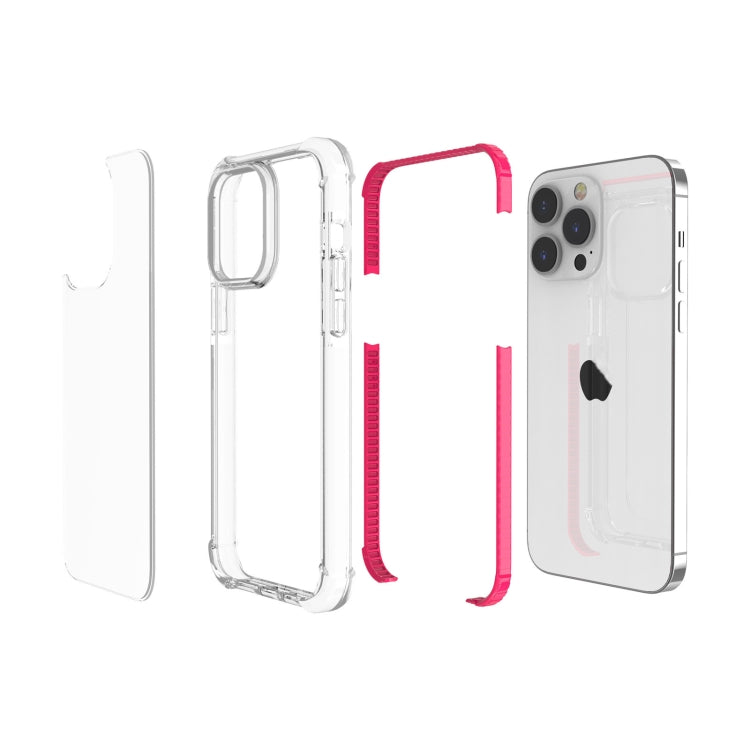 For iPhone 15 Pro Four-corner Shockproof TPU + Acrylic Phone Case(Pink) - iPhone 15 Pro Cases by PMC TechLife | Online Shopping South Africa | PMC TechLife