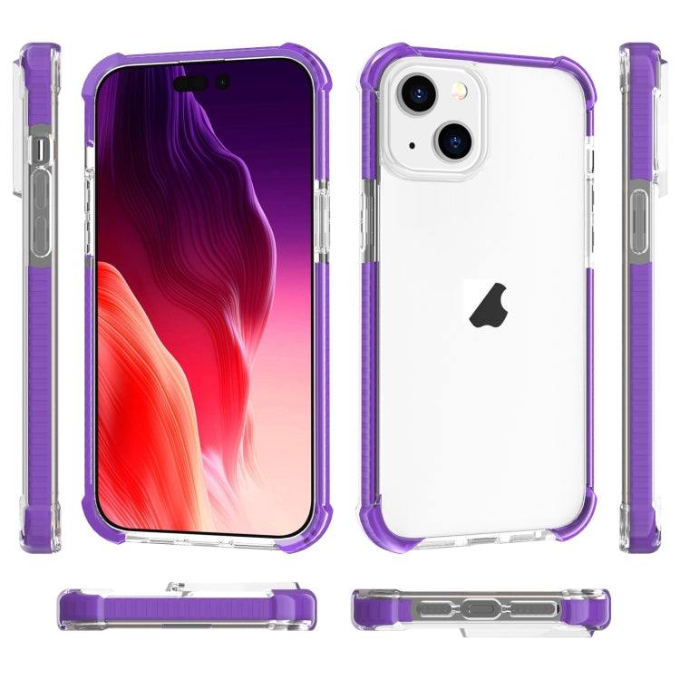 For iPhone 15 Four-corner Shockproof TPU + Acrylic Phone Case(Purple) - iPhone 15 Cases by PMC Jewellery | Online Shopping South Africa | PMC Jewellery