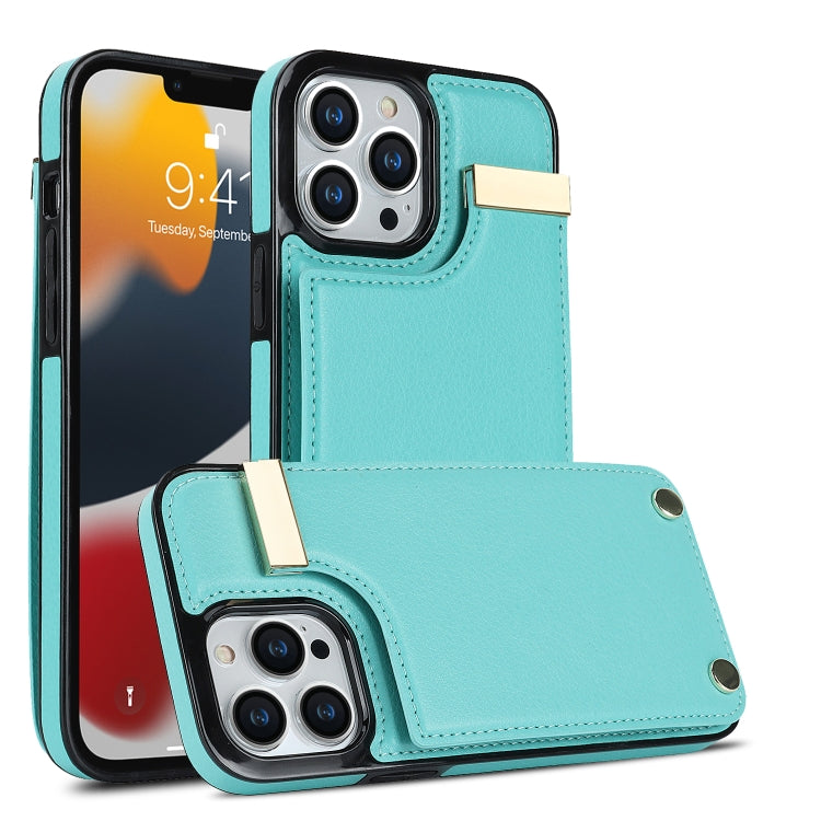 For iPhone 11 Pro Max Metal Buckle Card Slots Phone Case(Green) - iPhone 11 Pro Max Cases by PMC Jewellery | Online Shopping South Africa | PMC Jewellery