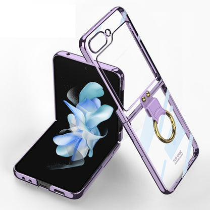 For Samsung Galaxy Z Flip5 GKK Electroplating Phone Case with Ring(Purple) - Galaxy Z Flip5 Cases by GKK | Online Shopping South Africa | PMC Jewellery