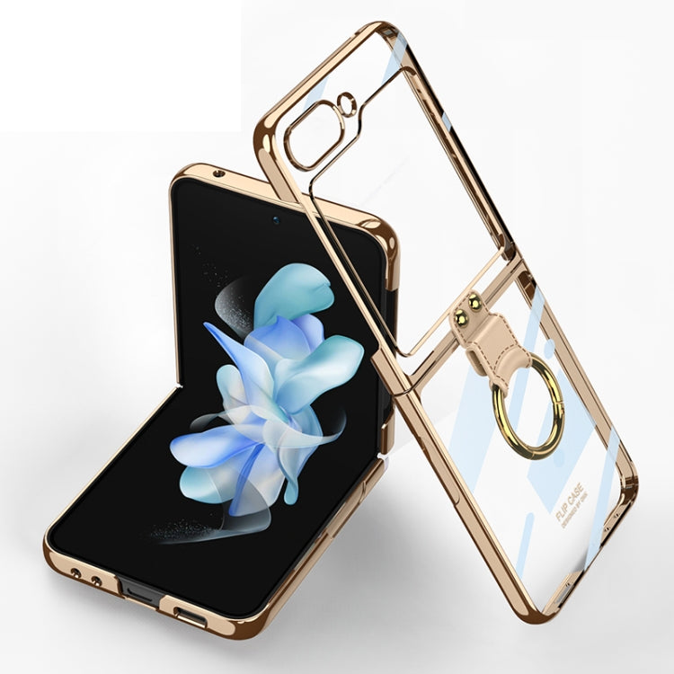 For Samsung Galaxy Z Flip5 GKK Electroplating Phone Case with Ring(Gold) - Galaxy Z Flip5 Cases by GKK | Online Shopping South Africa | PMC Jewellery